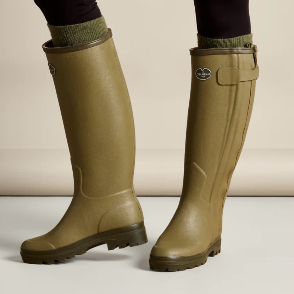 Le Chameau Chasseur Leather Lined Wellington Boots EU 36 NWT